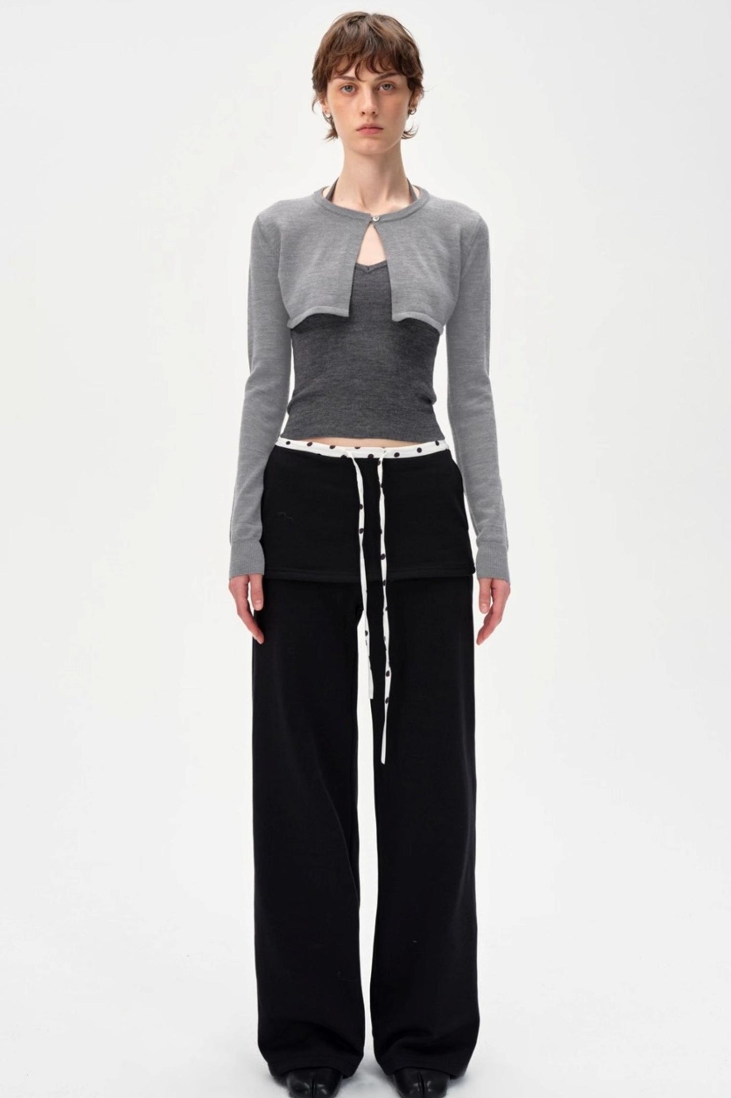 Wide-Legged Polka Dot Sweatpants