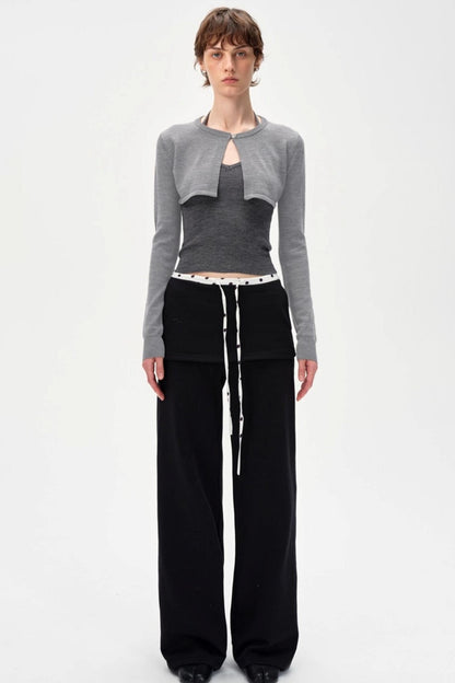 Wide-Legged Polka Dot Sweatpants