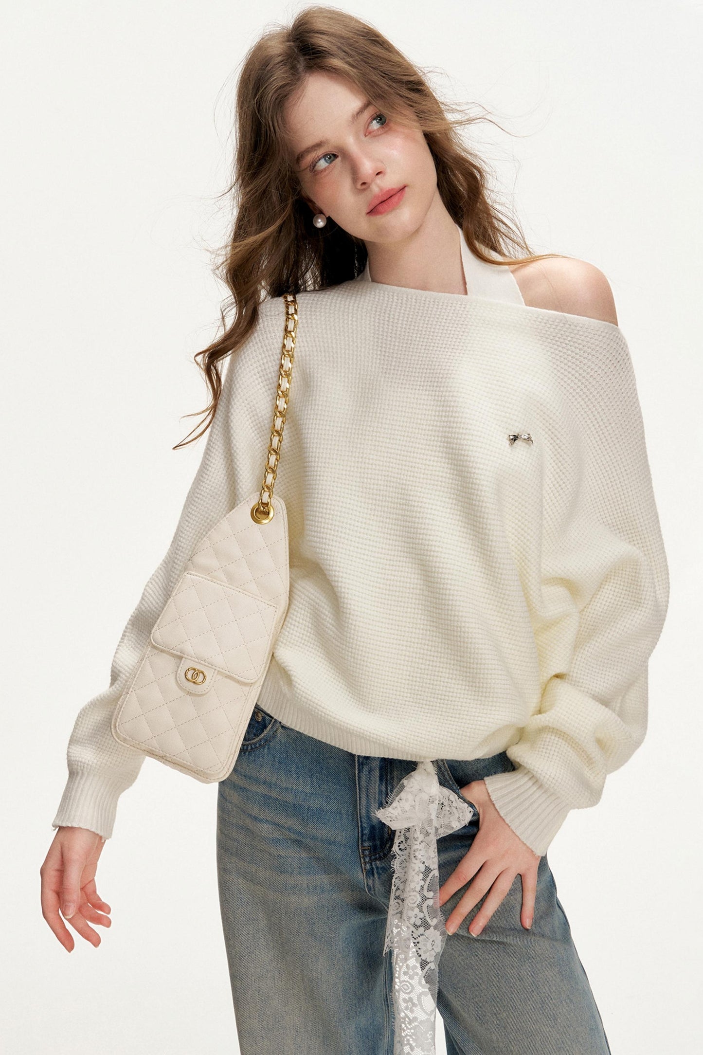 Waffle Texture Halter Top Set