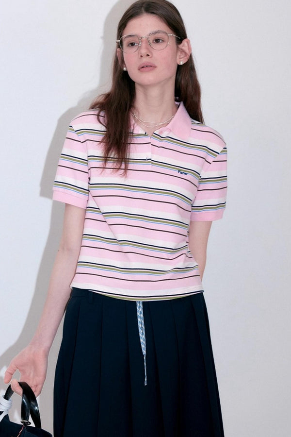 Retro Stripe Polo Shirt