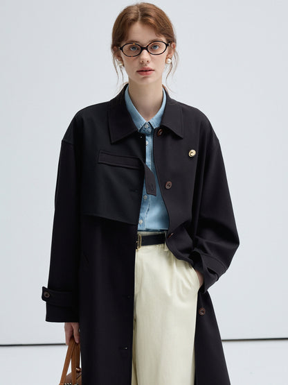 Autumn Black Trench Coat