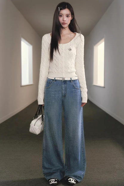 Starry Sky Rhinestone Jeans