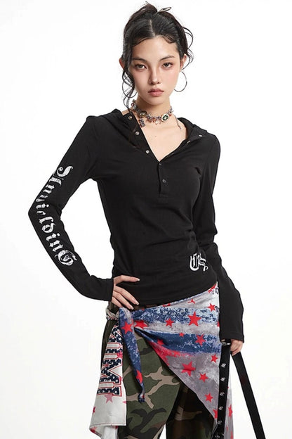 White Hooded Sunscreen Cover-Up Top