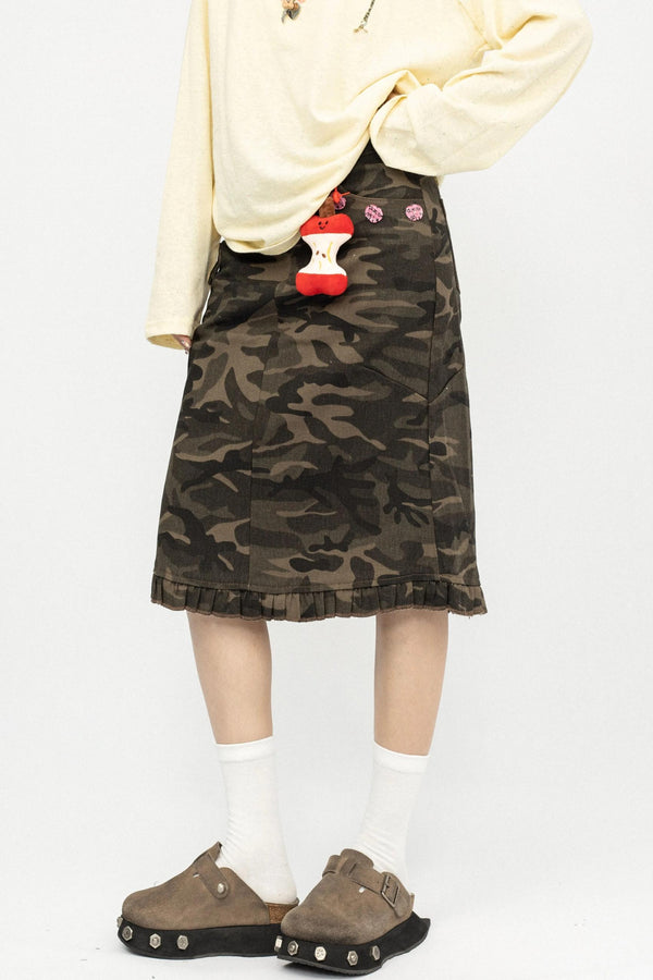 Camouflage Fishtail Skirt