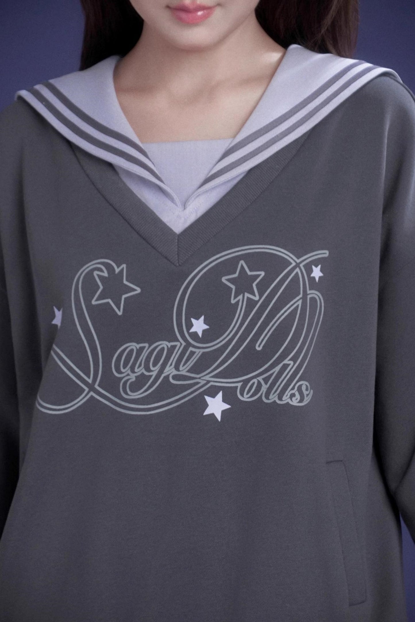 Oxygen Gray-Purple Sailor Dress