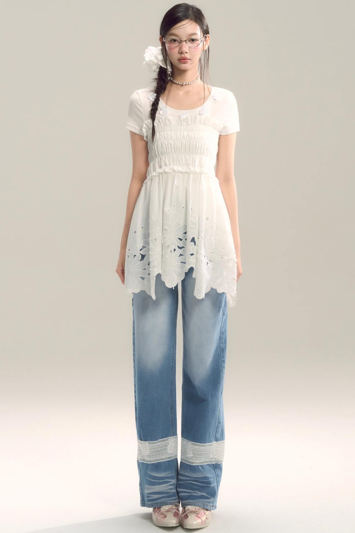 Moody Blue Cutout Jeans