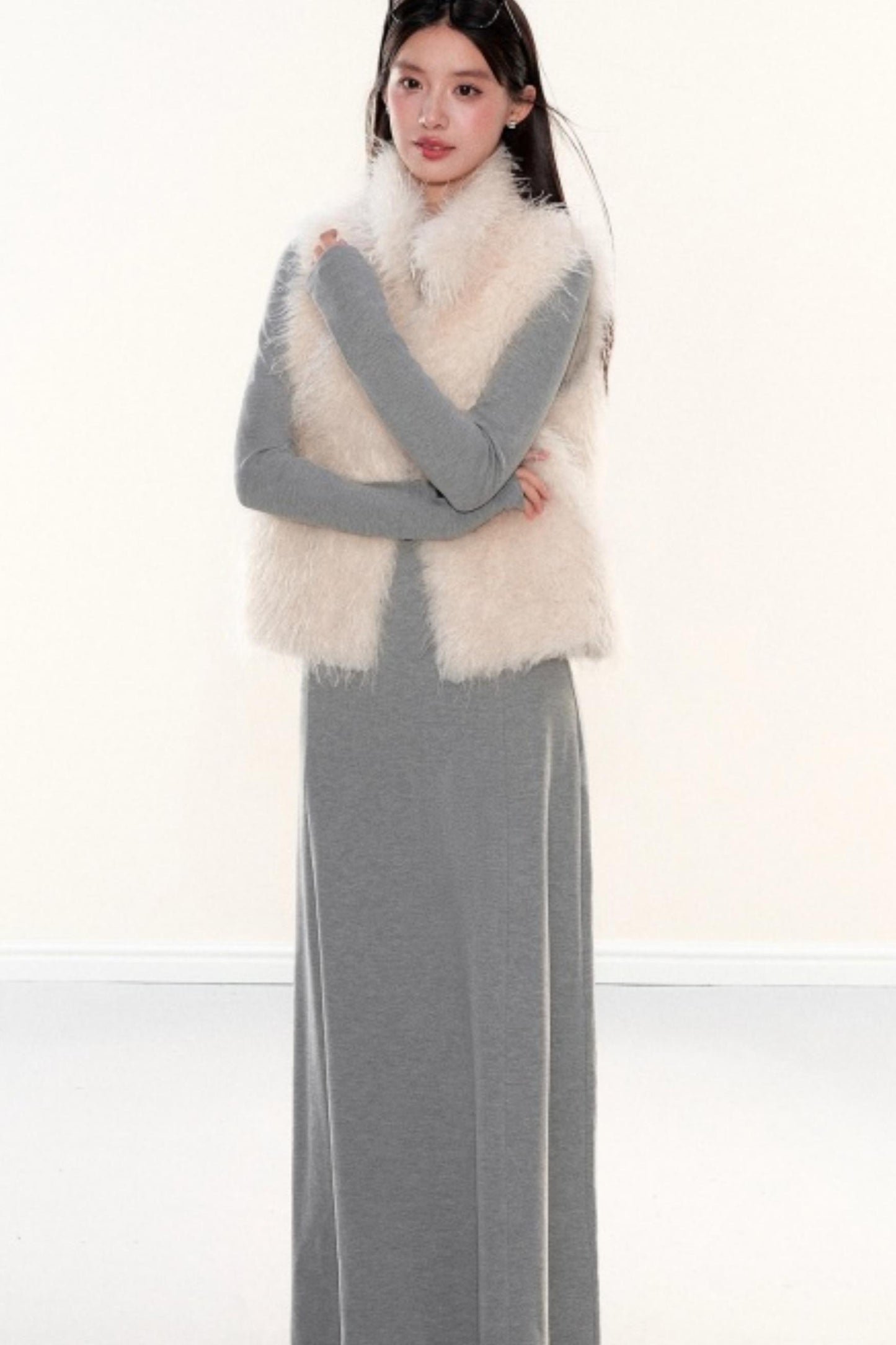 Stand-Up Collar Furry Vest