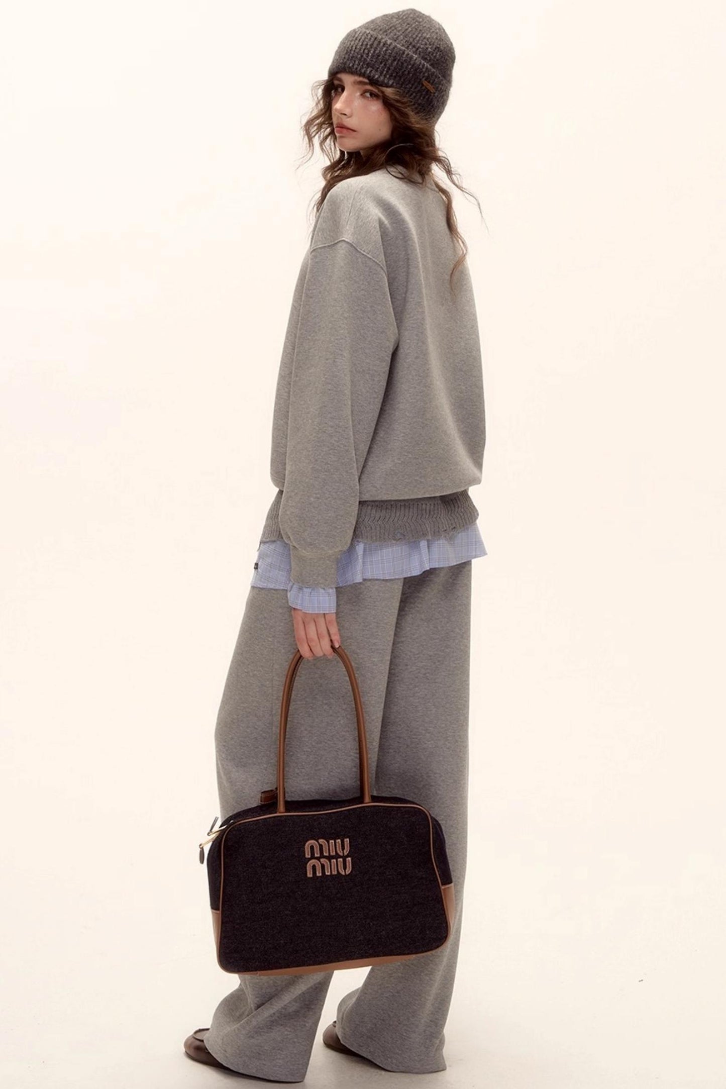 Plaid Patchwork Sweater Set-Up