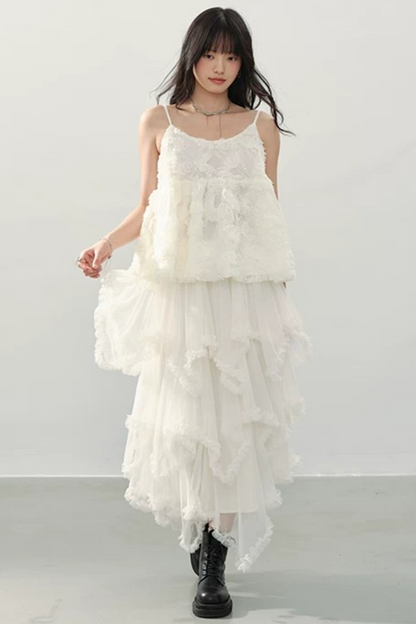 White Flower Lace Top