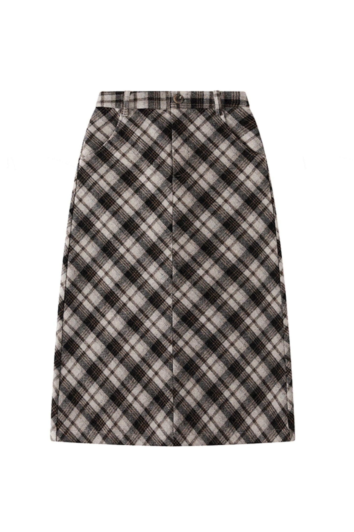 Elastic Waist Tweed A-Line Skirt