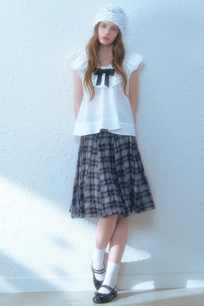 Chic Checkered Midi Skirt Set-Up