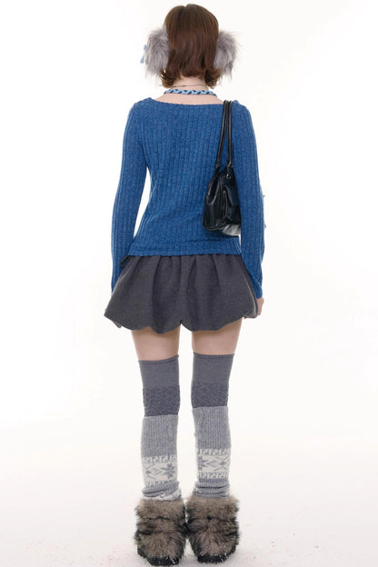 Autumn Slim Halterneck Knit Top