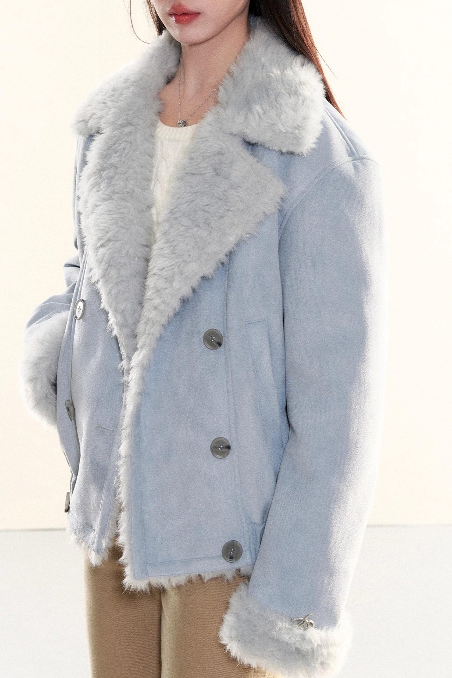 Double-Breasted Fur Coat