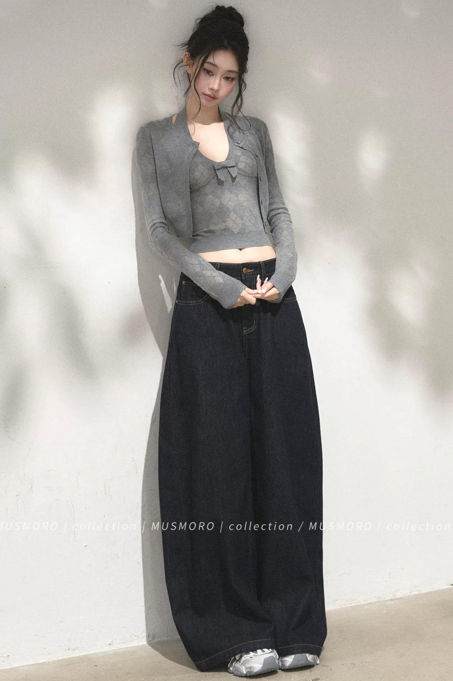 Vintage Asymmetric Denim Pants