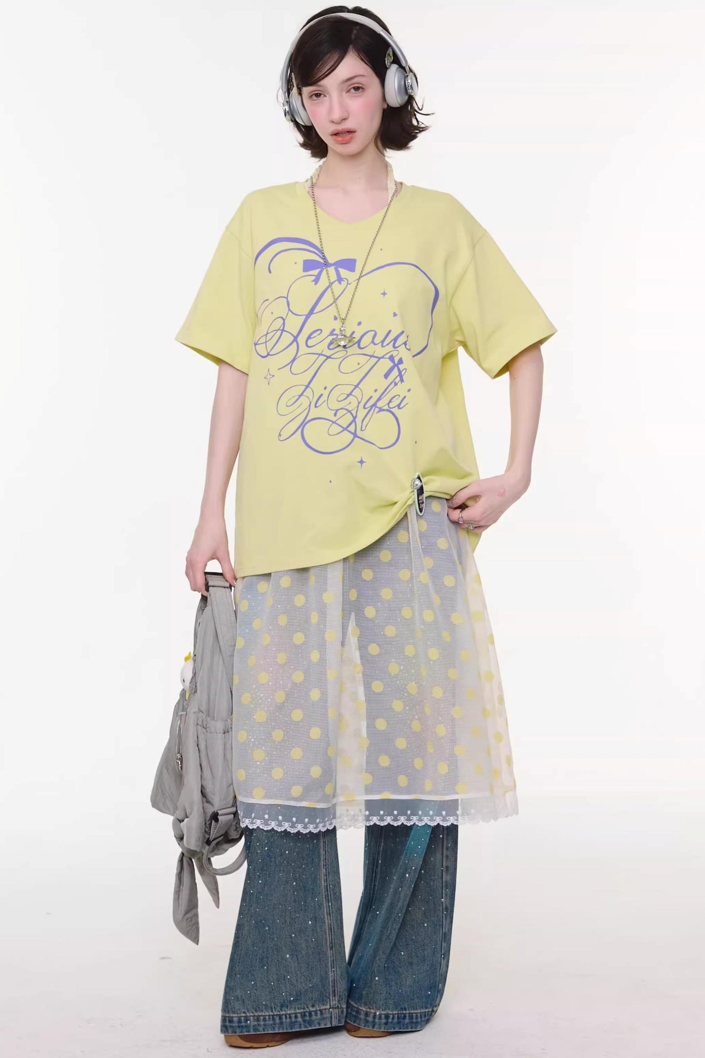 Star Falling V-Neck Top