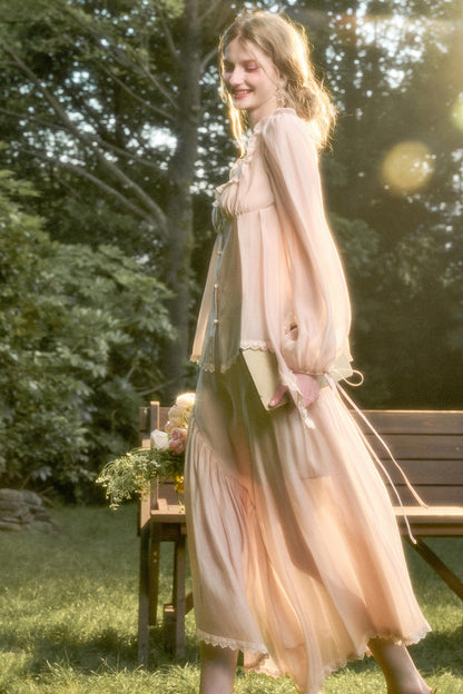 Elegant Vintage Tencel Air Fabric Two-Piece Set-Up