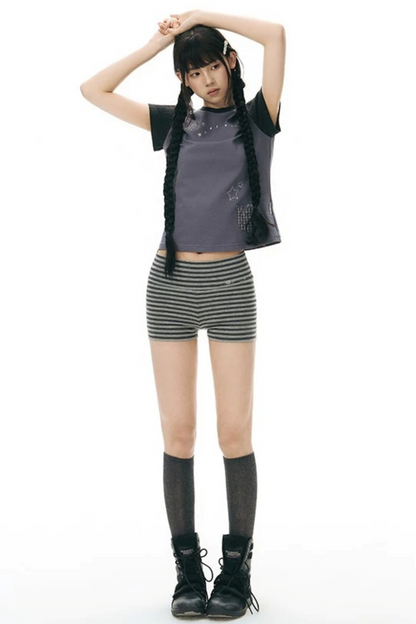 Maglia color block con applicazione lumaca