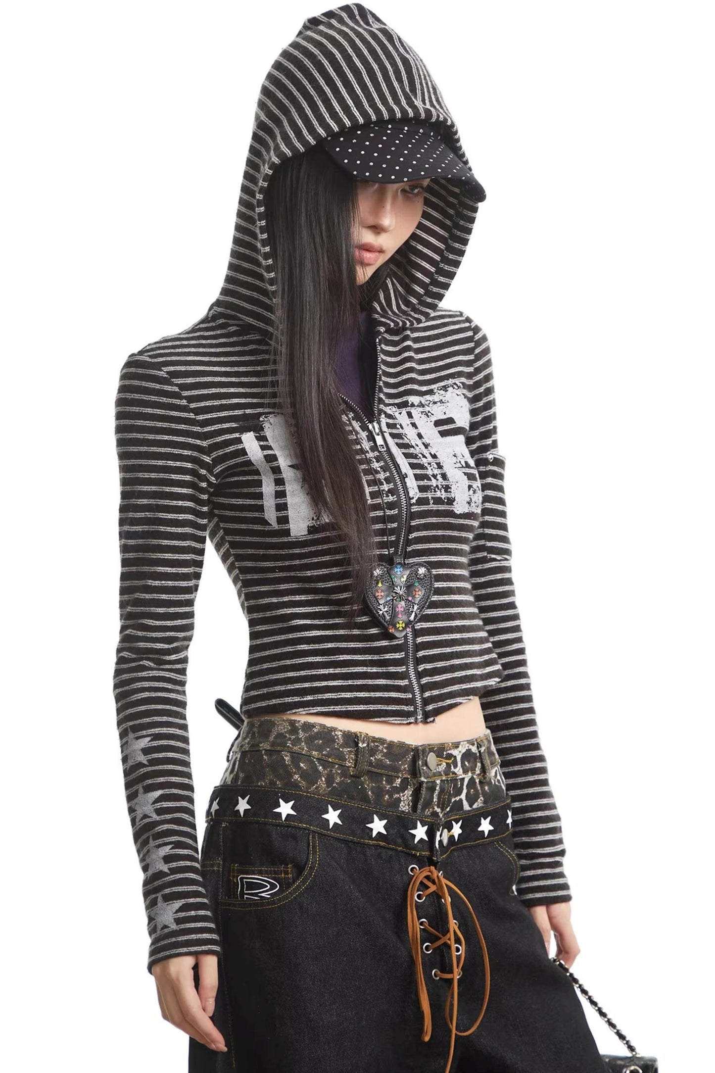Retro Striped Hooded Sweatshirt