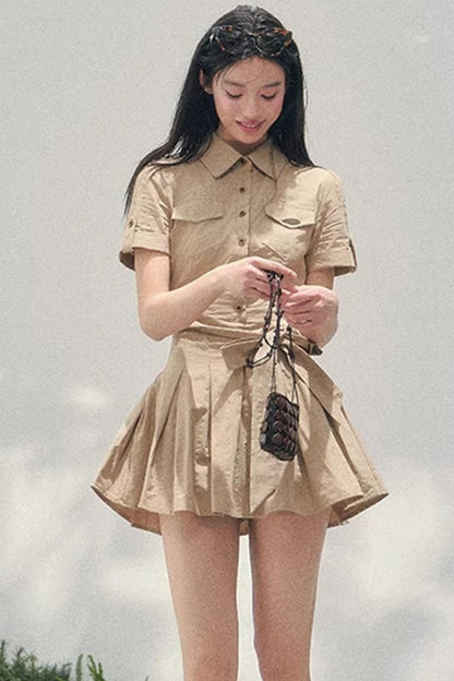 Whispers of Banana Leaves Dress Set