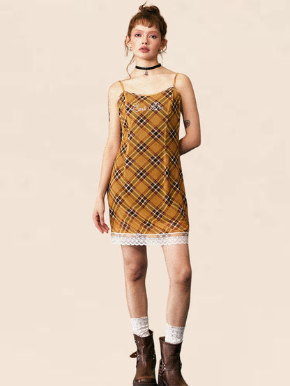 Vintage Check Slip Dress