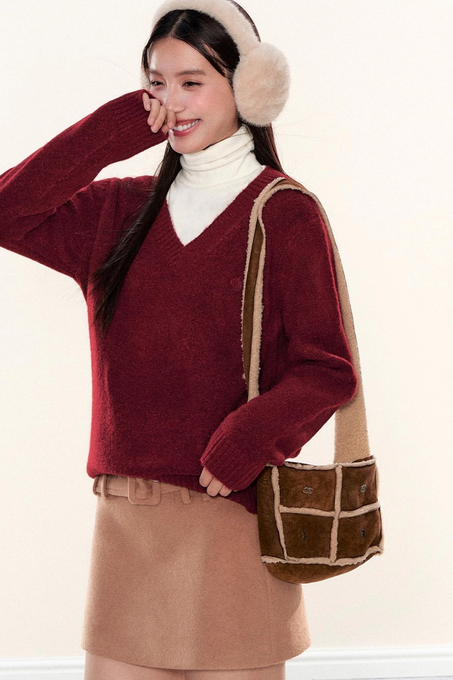 Woolen A-Line Culottes Skirt