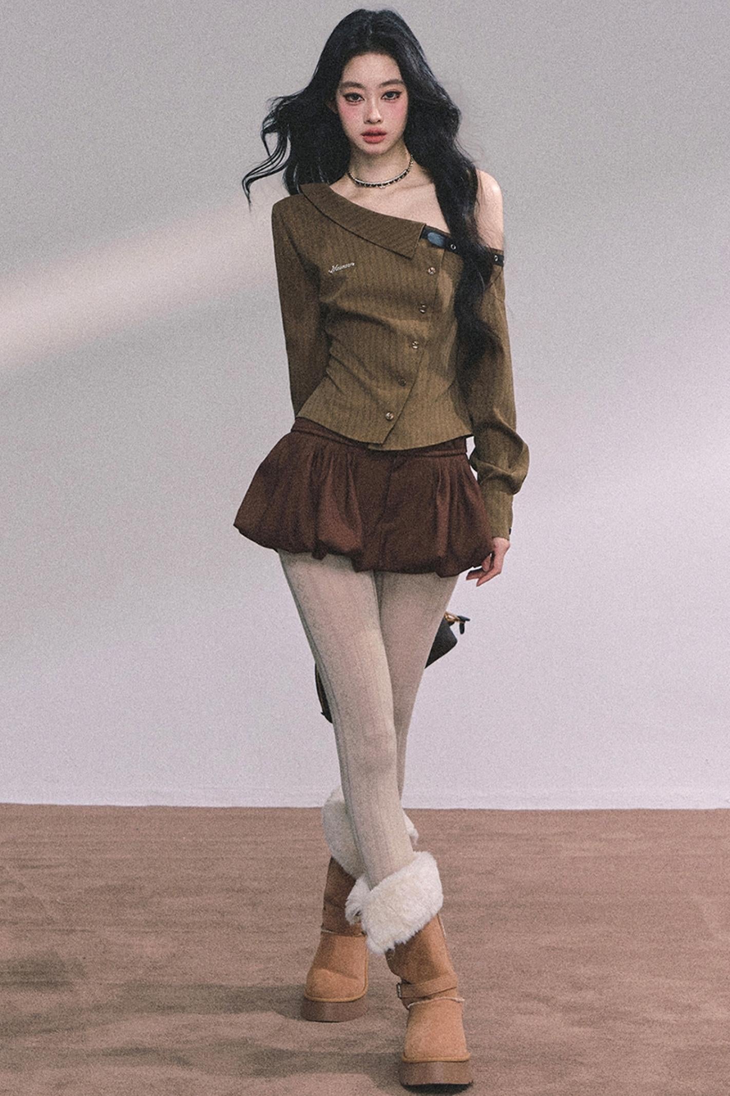 Autumn Striped Slimming Top