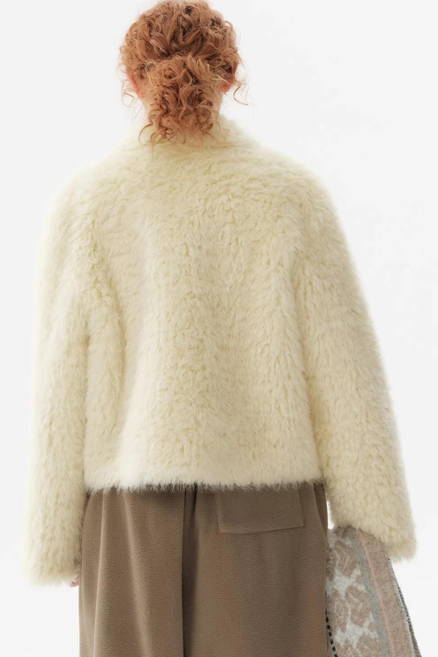 Faux Fur Turn-Down Collar Coat
