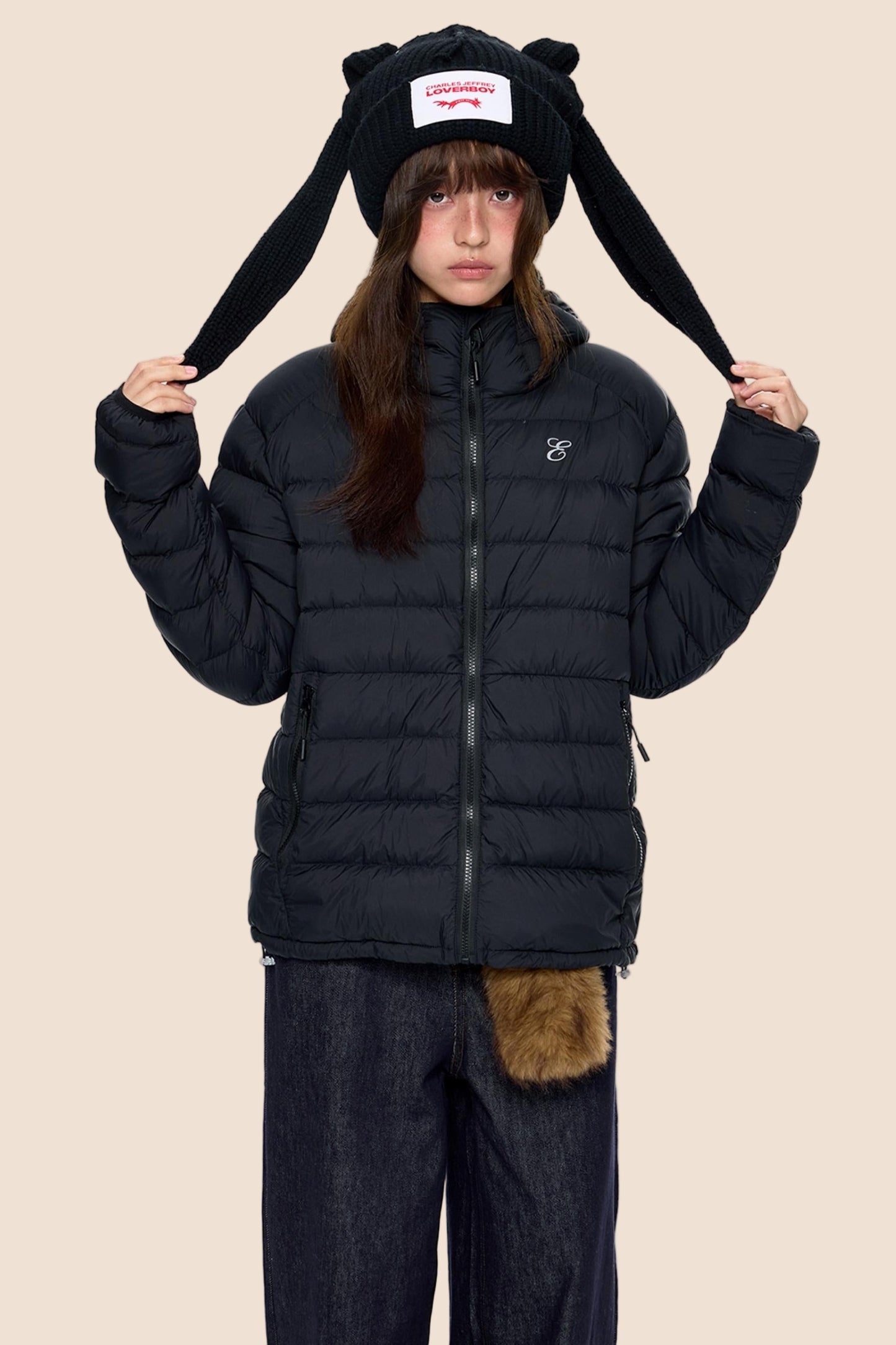 White Duck Down Hooded Jacket