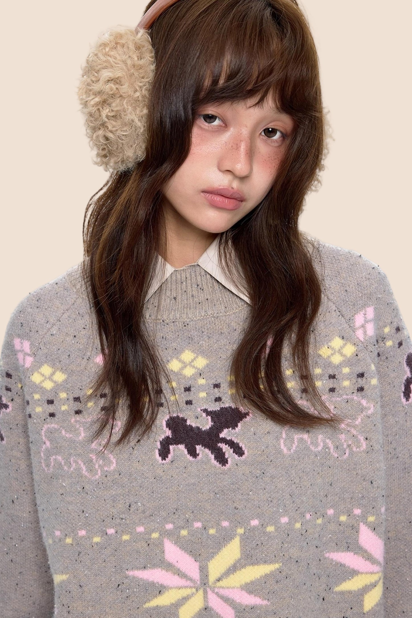 Vintage Fair Isle Loose Knit Sweater