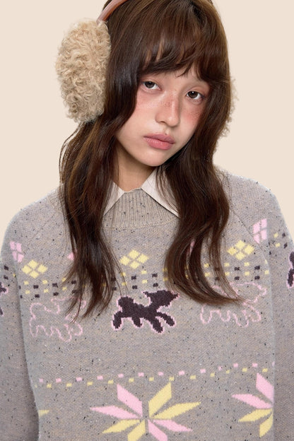 Vintage Fair Isle Loose Knit Sweater