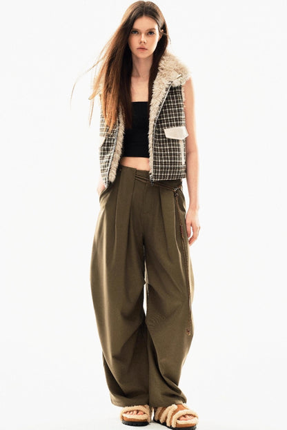 Reversible Plaid Vest Jacket