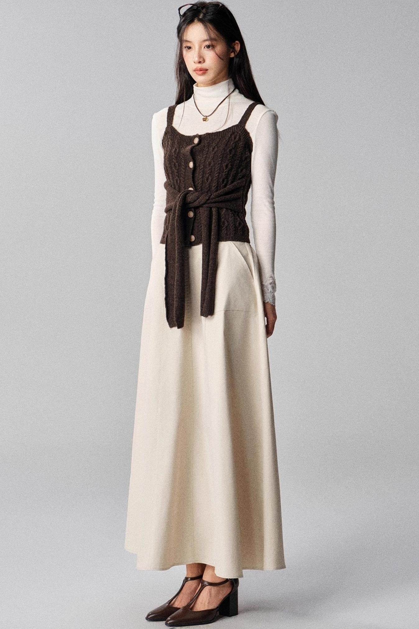 Mountains White A-Line Skirt