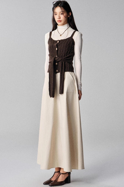 Mountains White A-Line Skirt