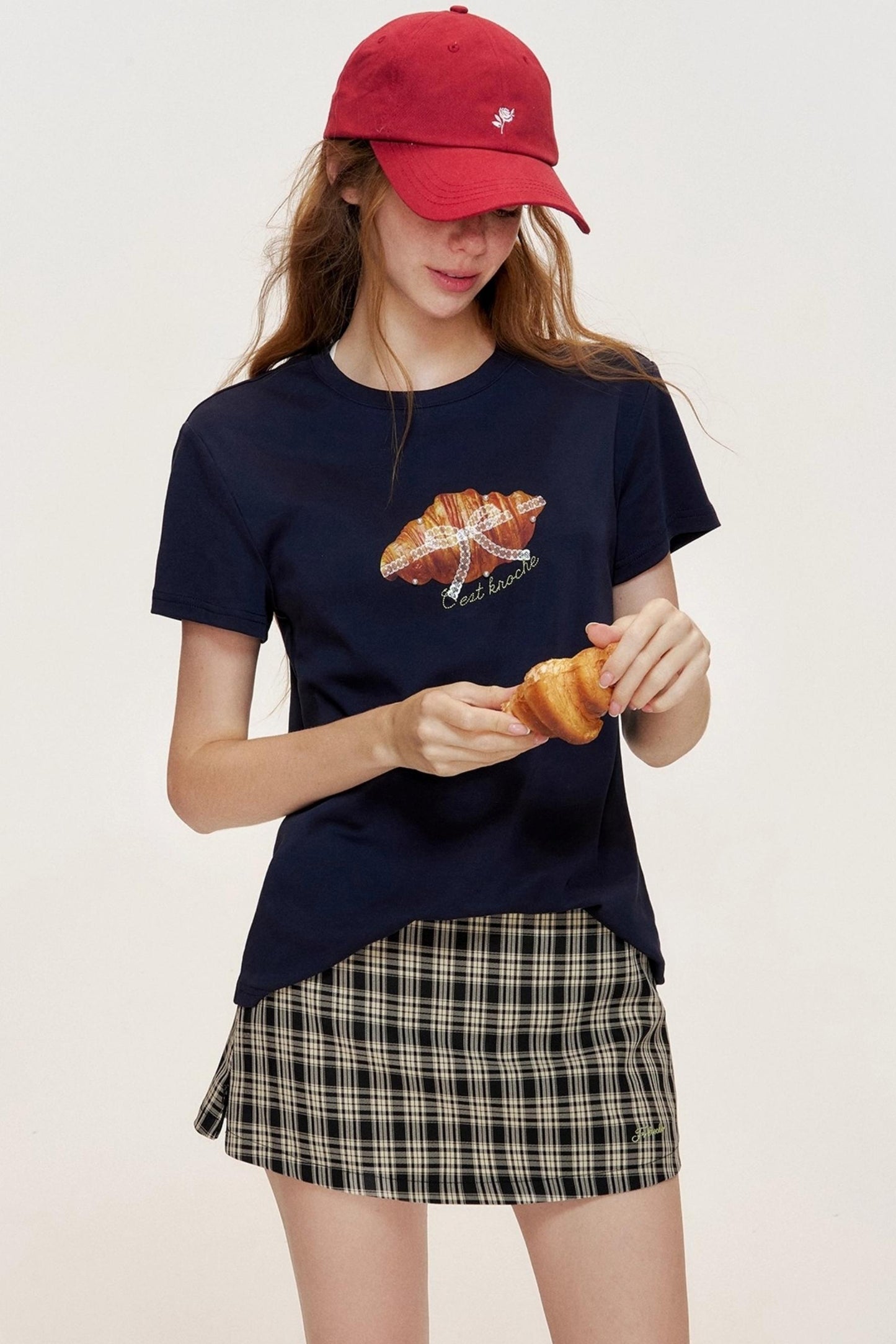 Croissant Lace Short Sleeve T-Shirt