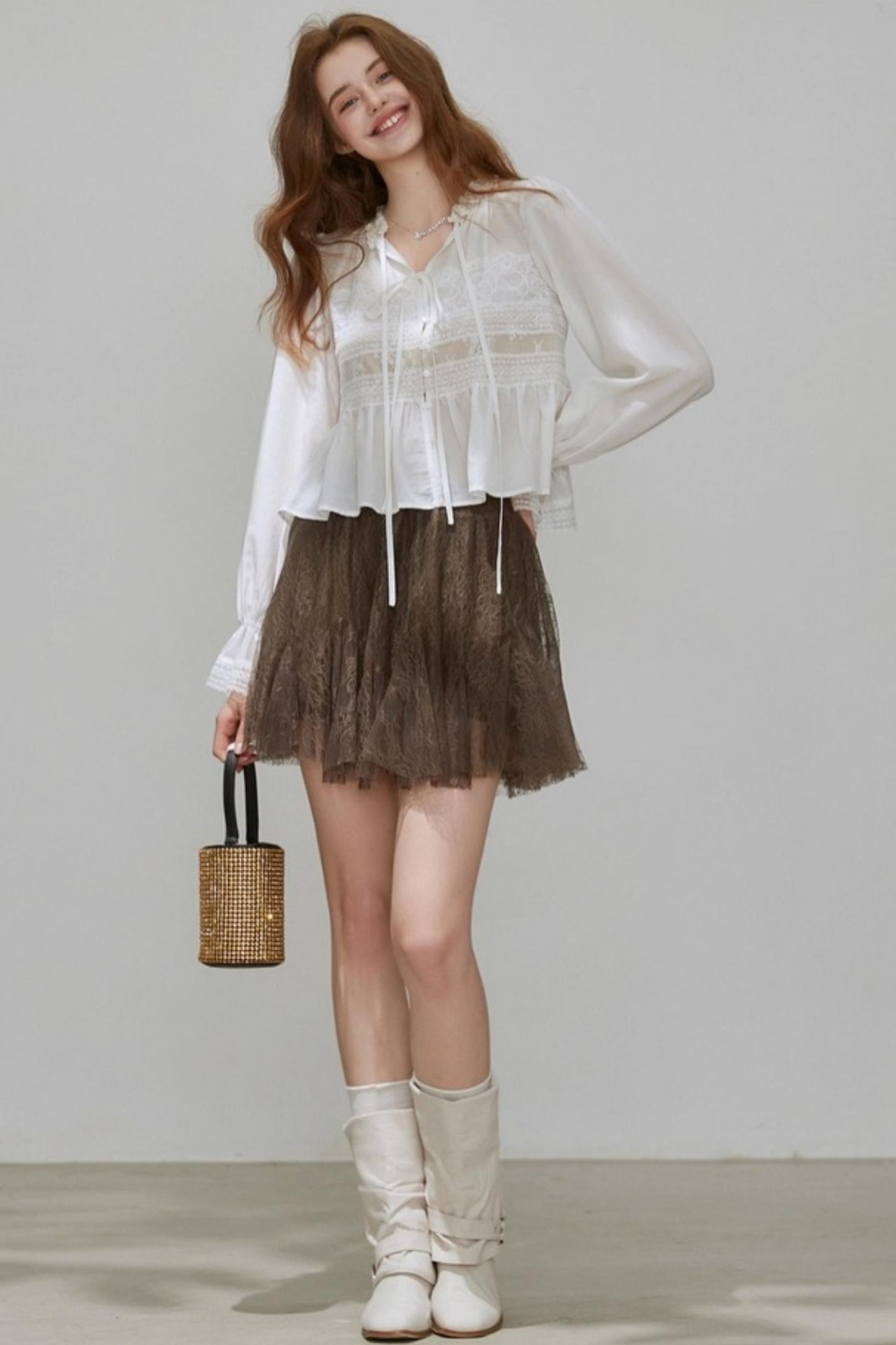 Autumn V-Neck Tencel Shirt