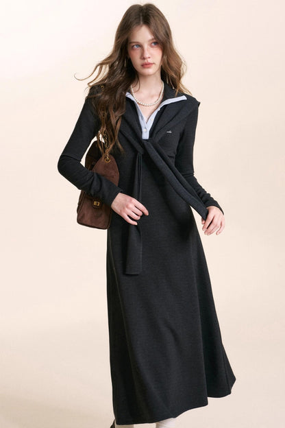 Lace-Up Knitted Dress