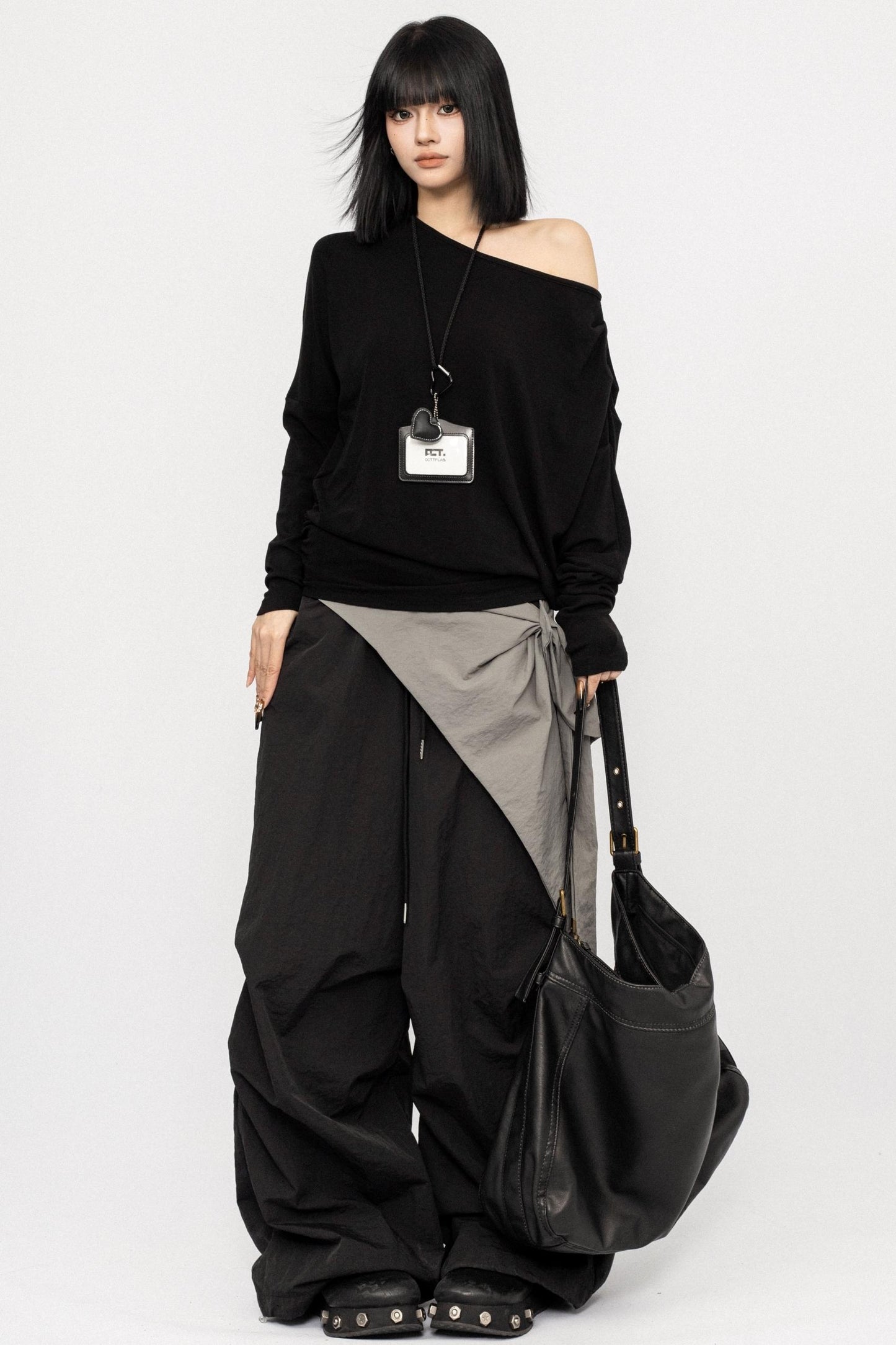 Autumn Black Shoulder Top