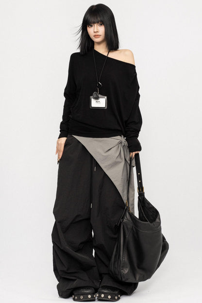 Autumn Black Shoulder Top