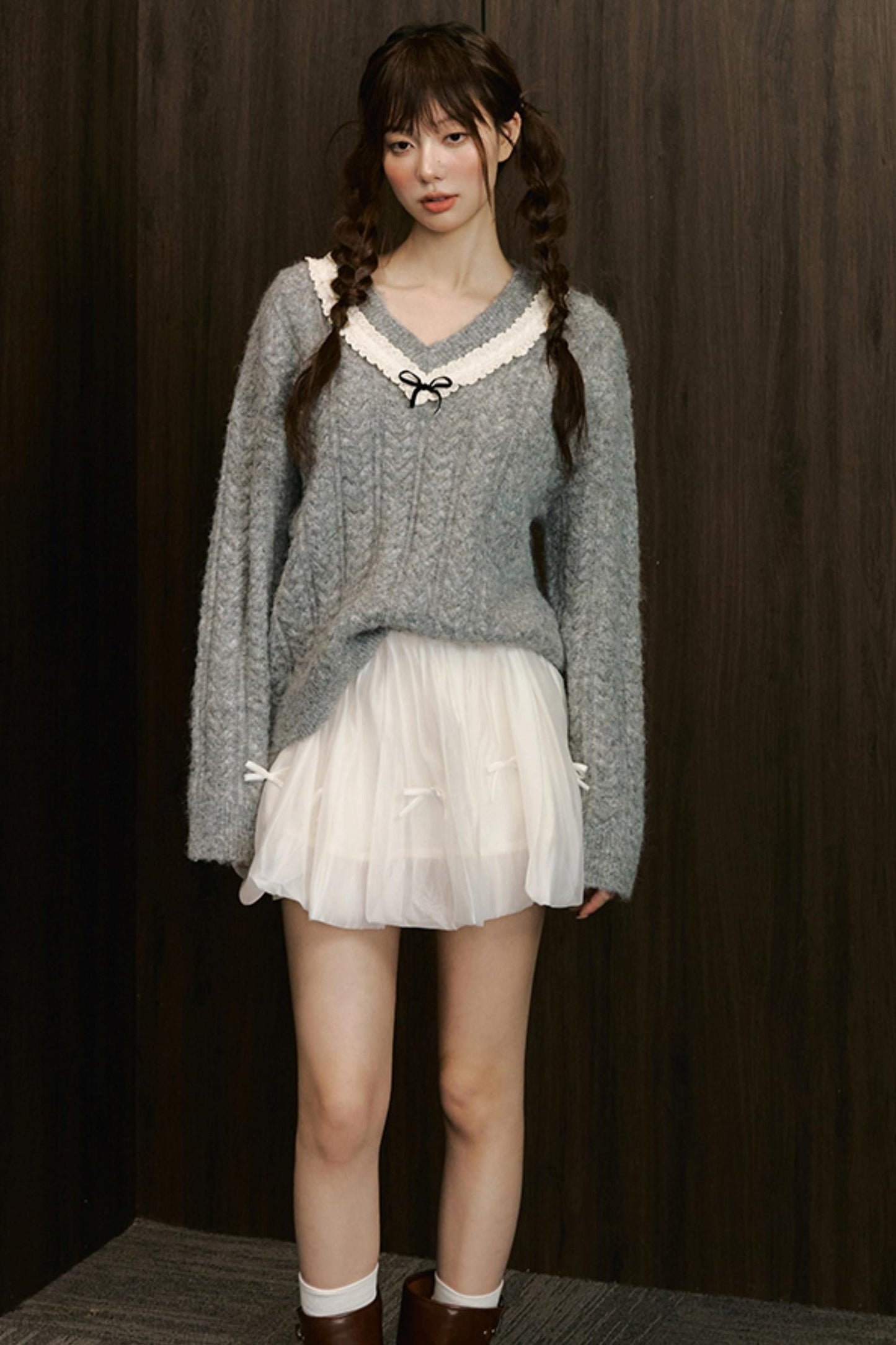 Chic V-Neck Knit Sweater