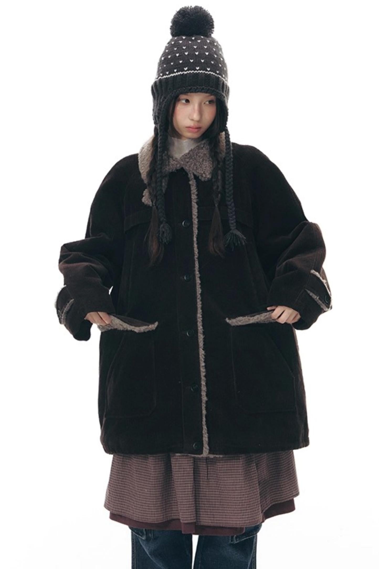 Corduroy Plush Patchwork Jacket