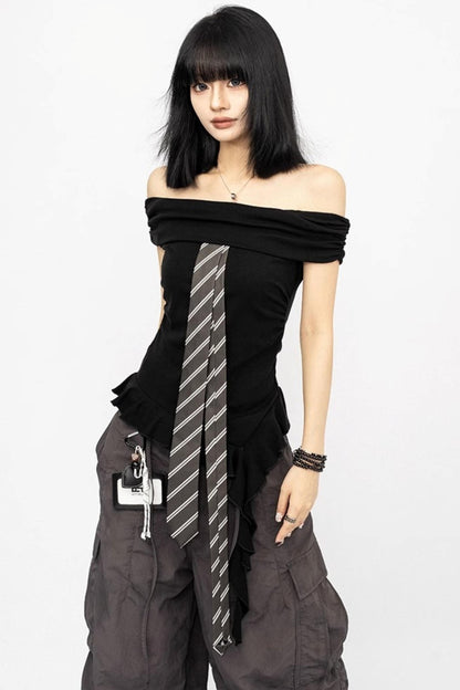 Retro Summer Shoulder Top