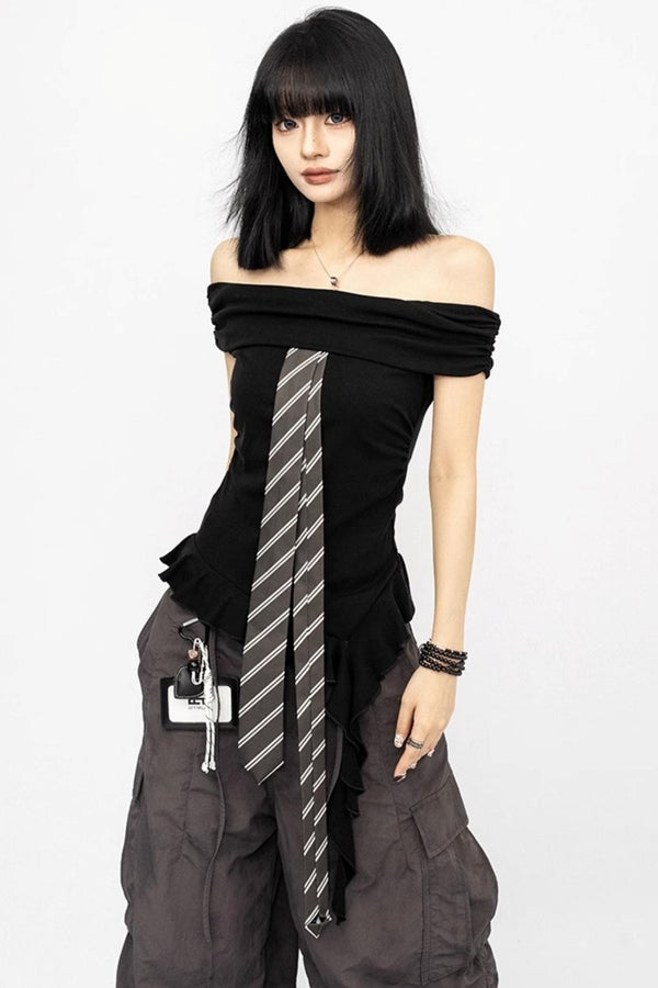 Retro Summer Shoulder Top