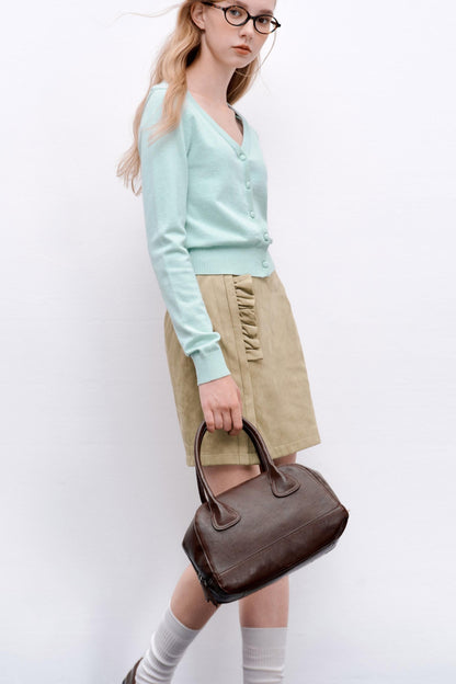 Wool Knit Cropped Sweater Top