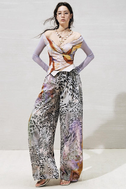 Garden Impression Leopard Print Pants