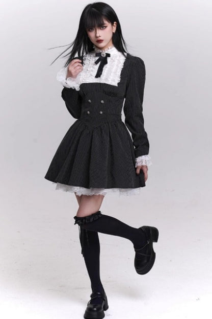 Medieval Striped Gothic Dress