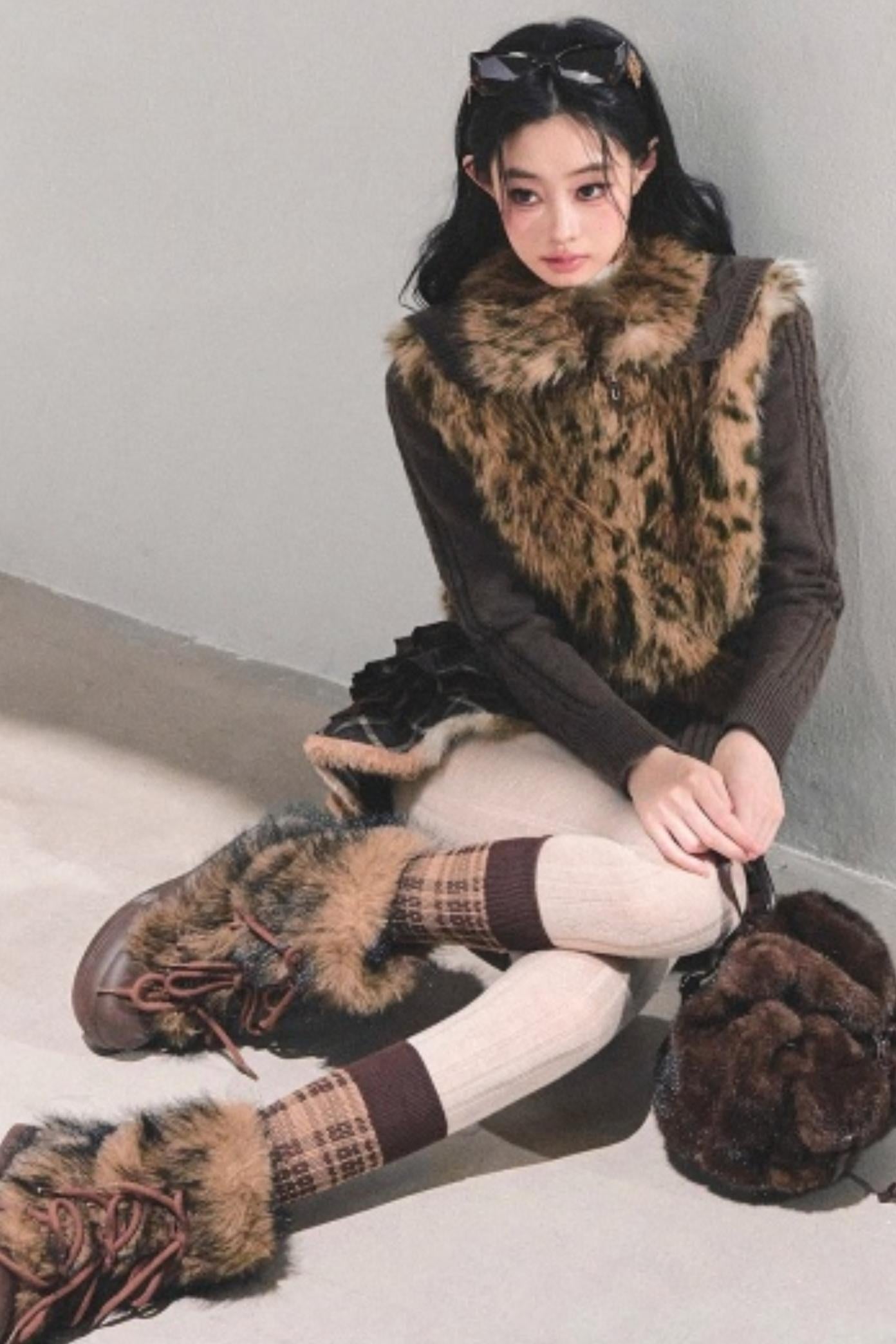Eco-Friendly Fur Knit Coat