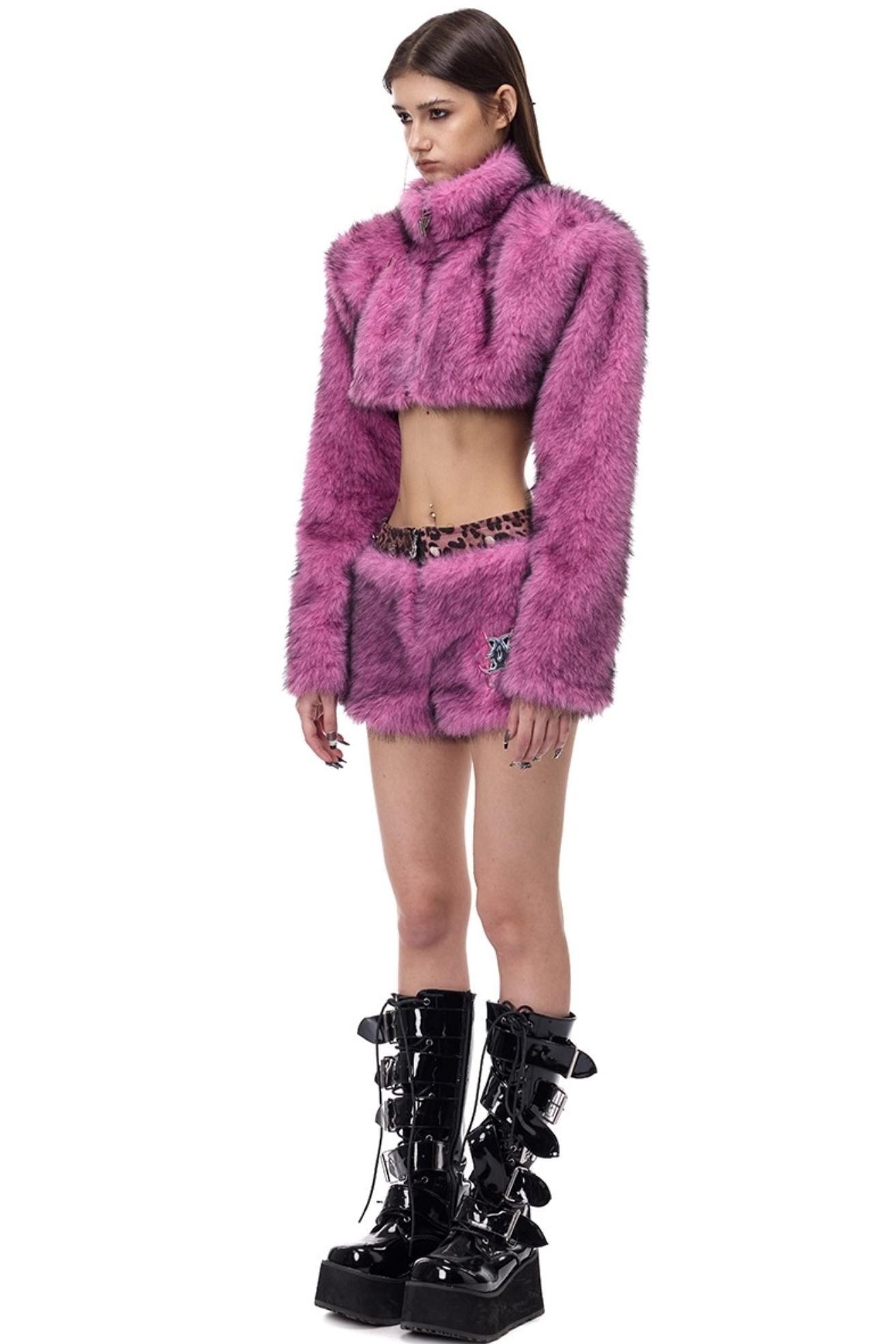 Pink Leopard Ultra-Short Skirt Pants