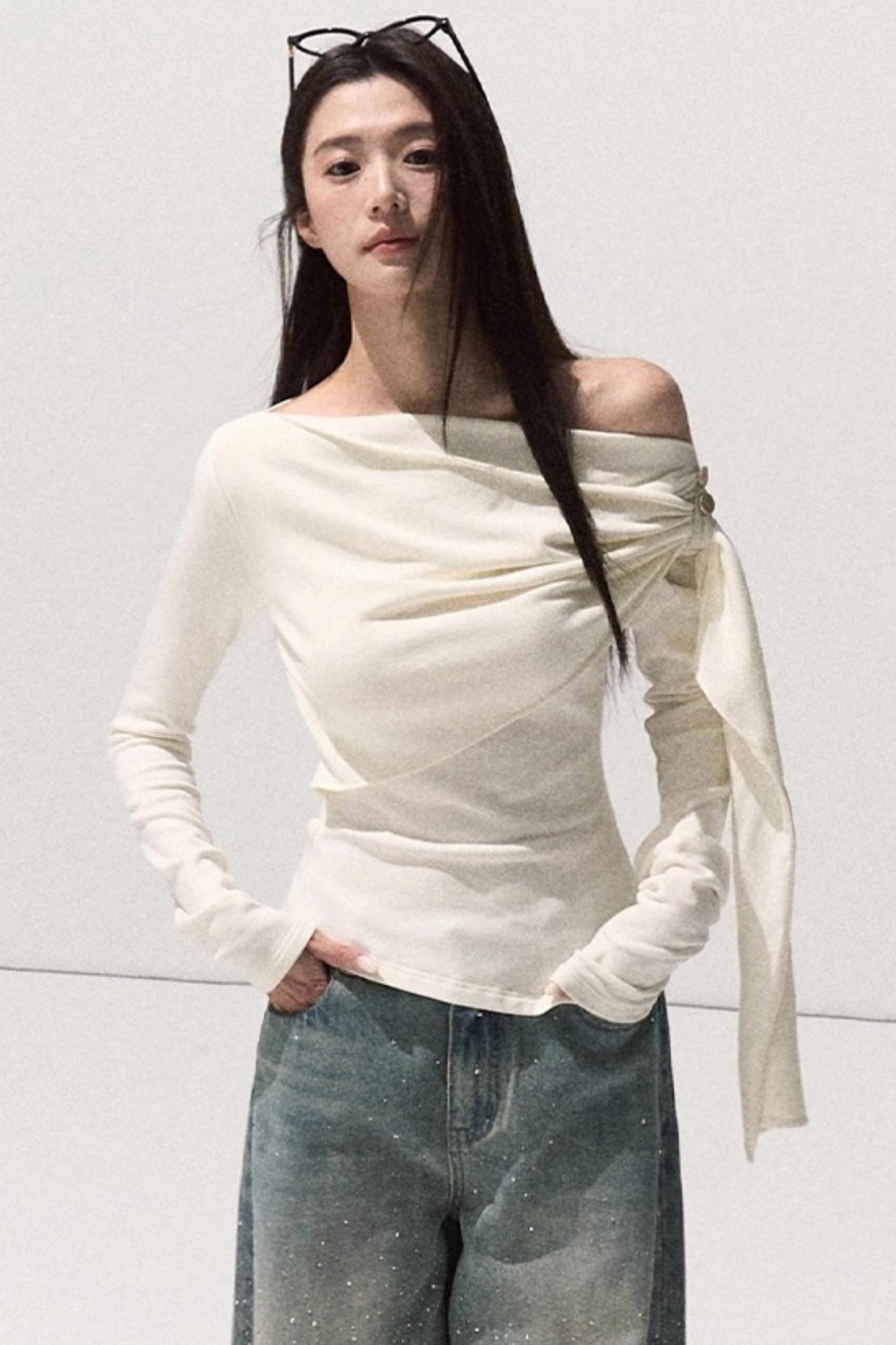 Wrap-Around Knit Sweater