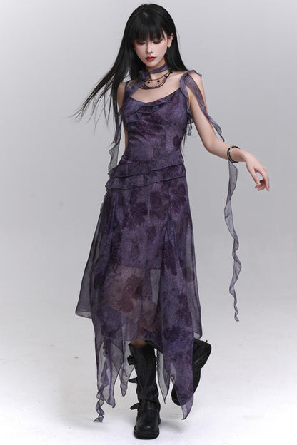 Purple Halter Summer Dress