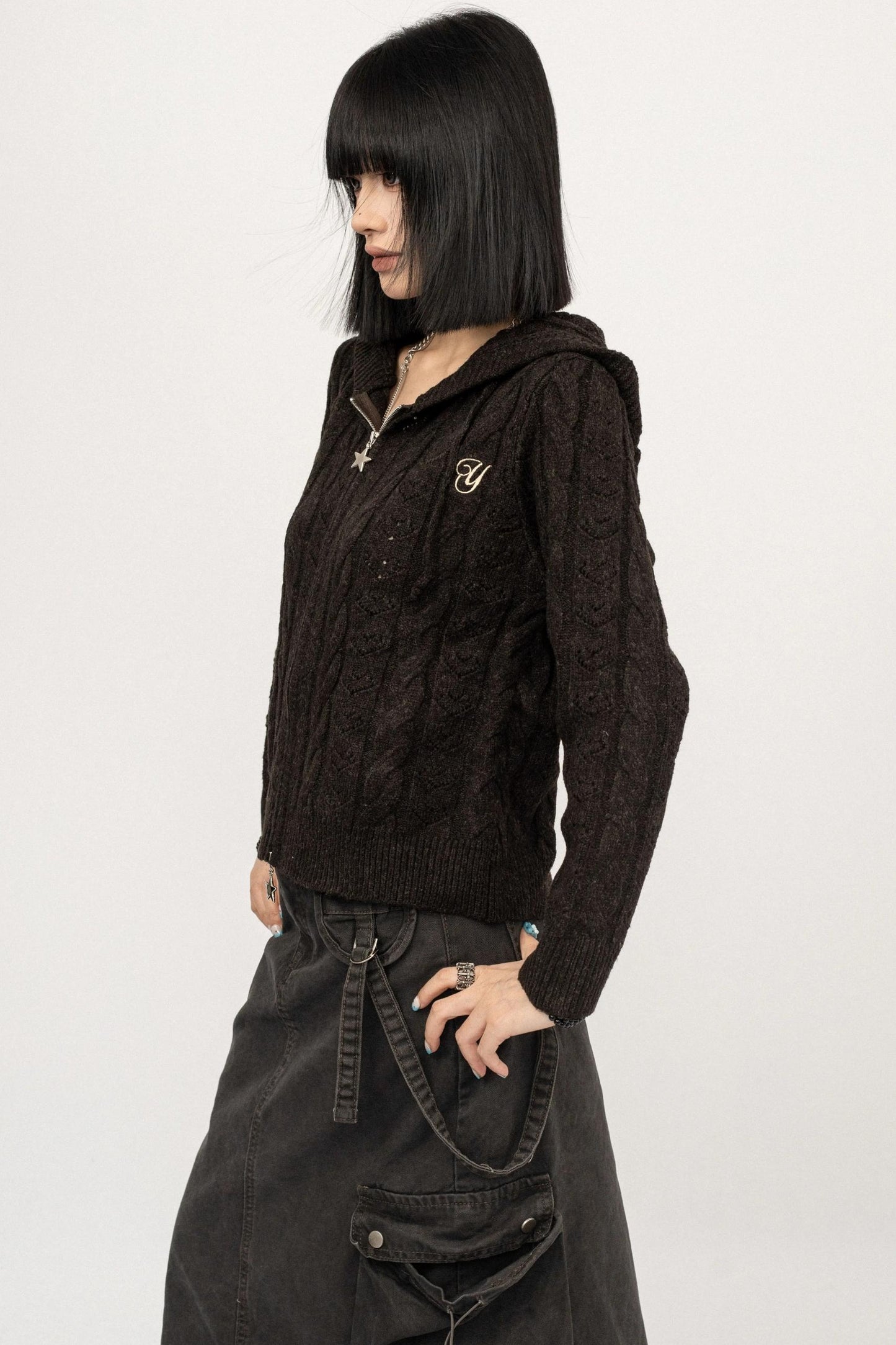 American Spice Hooded Zipper Cardigan